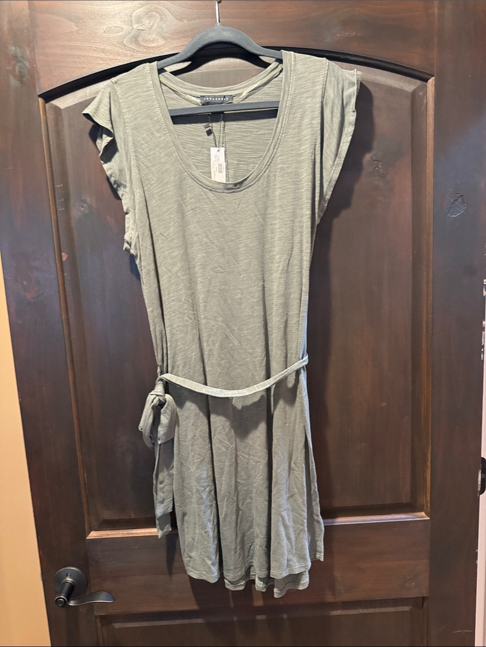 Sanctuary Olive Green Midi Dress with Tie Waist